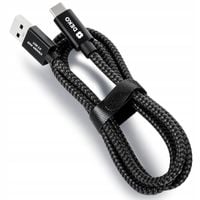 KABEL USB C 0.3M 60W PD QC SZYBKIE ŁADOWANIE MOCNY DO TELEFONU CZARNY DEKO