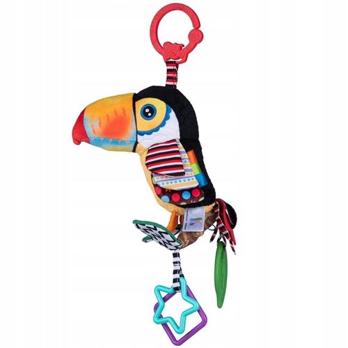 Zawieszka do wózka sensoryczna kontrastowa grzechotka dla niemowląt Tukan na Arena.pl