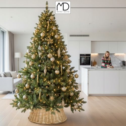 Osłona wiklinowa brąz na doniczkę stojak pod choinkę na święta wiklina kosz na Arena.pl