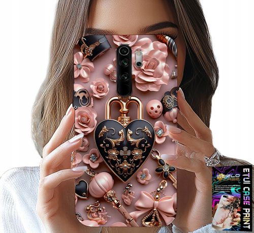 ETUI DO XIAOMI NOTE 8 PRO - KOBIECE WZORY KŁÓDKA SERCE CASE + SZKŁO na Arena.pl