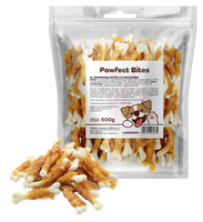 Smaczki dla psa kostki wapienne dla psa z kurczakiem 500g PAWFECT BITES