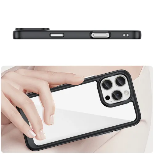 etui outer space case z żelową ramką do iphone 16 pro max - czarne na Arena.pl