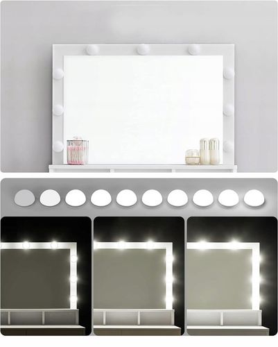 Toaletka kosmetyczna Z LUSTREM I OŚWIETLENIEM LED 2 szuflady 3 na Arena.pl