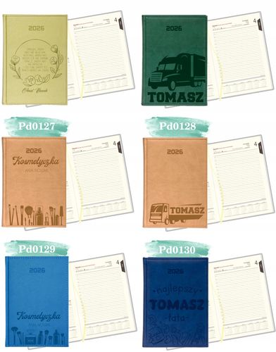 Stylowy kalendarz twoje imię napis książkowy A5 2026 grawer terminarz na Arena.pl