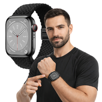 Pasek pleciony do Apple Watch 38mm 40mm 41mm opaska czarny bransoleta mocny