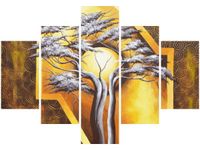 70 100CM OBRAZ 5 ELEM DRZEWO NOCĄ DRUK PŁÓTNO