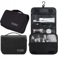 Kosmetyczka Podróżna Wodoodporna Męska Damska Duża Czarna Organizer