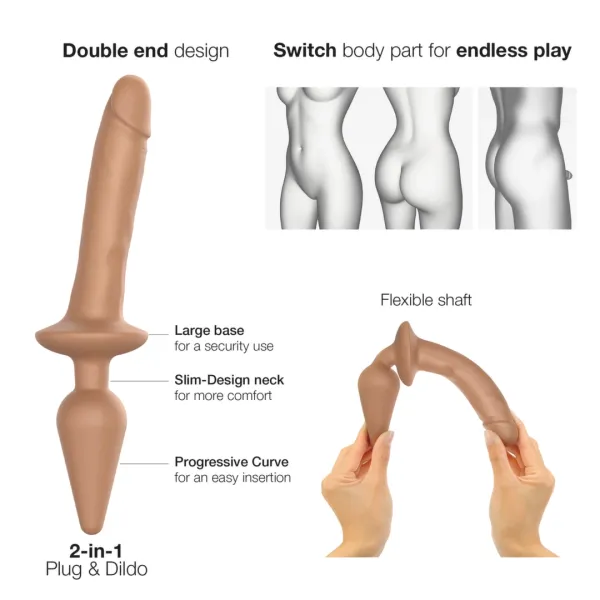 strap-on-me switch plug-in model l caramel - anatomiczny system 2w1 zdjęcie 4