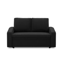 Sofa z funkcją spania, BLOM, Mikrofaza, 148x87x90 cm, czarny | TYLETEGOTU