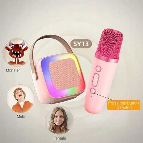 PRZENOŚNY GŁOŚNIK ZESTAW KARAOKE BEZPRZEWODOWY MIKROFON BLUETOOTH USB na Arena.pl