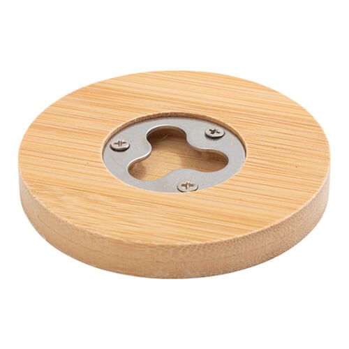 Bambusowy okrągły otwieracz do butelek ∅ 8 cm do sublimacji na Arena.pl