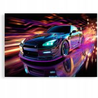 2 x Obraz 90x60 samochody nissan skyline abstrakcja do garażu dla mechanika