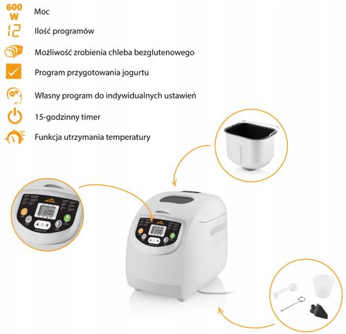 Wypiekacz do chleba automat do pieczenia Eta Delicca mini 1kg 600W programy na Arena.pl