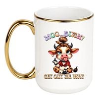 MOO... BITCH! Wzór - Duży Biało-Złoty 450 ml
