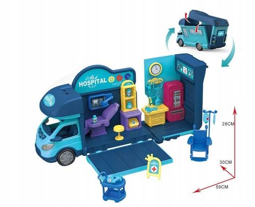 Kamper marzeń AUTO dla LALEK otwierany domek ZESTAW LEKARZ DOKTOR DENTYSTA na Arena.pl