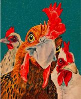 Zestaw do Malowania po Numerach z Farbami Akrylowymi 40 x 50 cm Kury