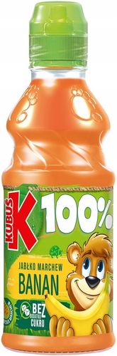 KUBUŚ 100% Sok Banan Marchew Jabłko 12 x 300ml na Arena.pl