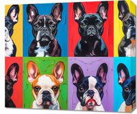Obraz 70x60cm Buldogi Francuskie