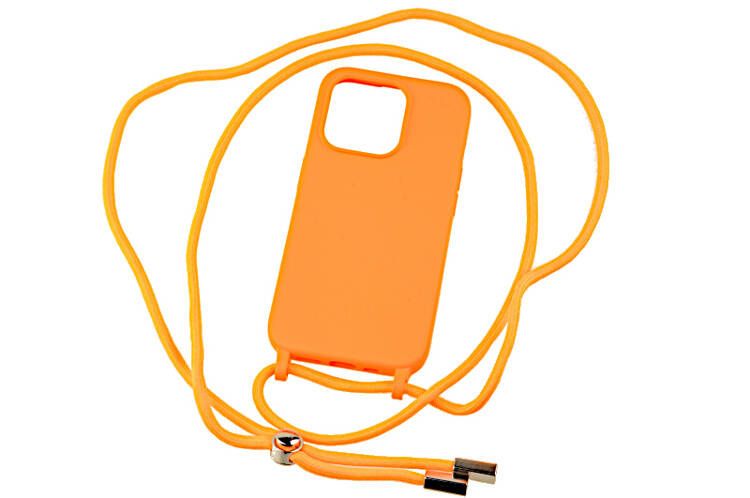 Etui ze sznurkiem RCK do Apple iPhone 15 Pro Max pomarańczowy zdjęcie 1