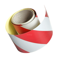 TAŚMA P2824R 100mm/5m ODBLASKOWA, GŁADKA, 1-STR LEPNA, BIAŁO-CZERWONA