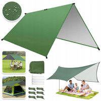 TARP TURYSTYCZNY PŁACHTA PLANDEKA KEMPINGOWA WODOSZCZELNA 3X3 M DO HAMAKA