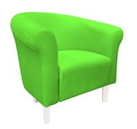 Fotel Milo Mikrofaza 12 zielony nogi 15 białe