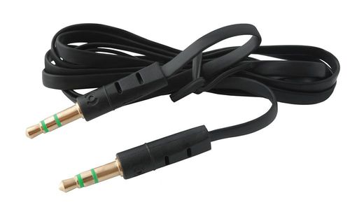 Kabel mini Jack 3,5 mm płaski czarny 1m na Arena.pl