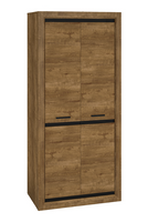 Szafa 2- Drzwiowa 2D 90 cm Dąb Lefkas + Czarny BALTA ML