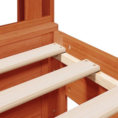 Łóżko z regałem, bez materaca, woskowy brąz, 75x190 cm, sosnowe na Arena.pl