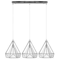 Druciana LAMPA wisząca 8803/3 ZWIS - 02 Elem metalowa OPRAWA loftowy ZWIS piramidy chrom białe