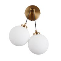 Kulista lampa ścienna Perlos WL-54456-2-HB Italux kule mosiądz biały