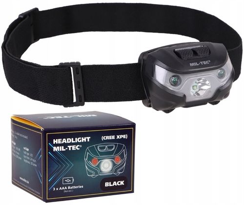 Latarka czołowa czołówka Mil-Tec 200 lumenów LED CREE XPE biała czerwona na Arena.pl