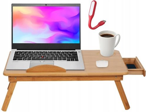 STOLIK pod LAPTOPA do ŁÓŻKA KOMPUTER PODSTAWKA PÓŁKA DREWNIANY REGULOWANY na Arena.pl