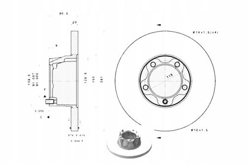 TARCZA HAM PRZOD 281X20 P BREMBO na Arena.pl