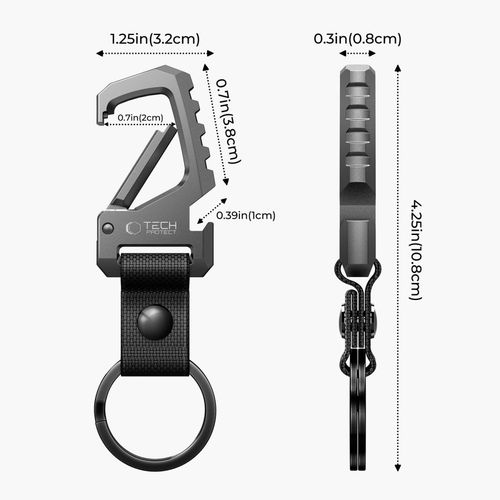 tech-protect slidelock carabiner keychain gunmetal na Arena.pl