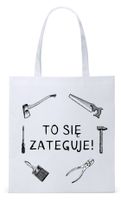Dla Budowlańca Prezent Torba Eco Biała Shopper Z Nadrukiem Ze Zdjęciem