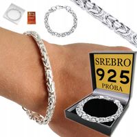 Bransoletka Srebrna Męska SREBRO 925 Królewski Bransoleta GRUBA WŁOSKA