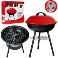 OKRĄGŁY GRILL WĘGLOWY OGRODOWY Z POKRYWĄ POPIELNIK