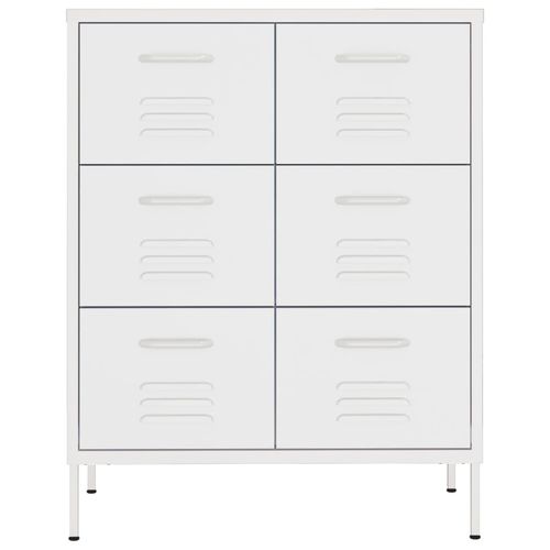 Szafka z szufladami, biała, 80x35x101,5 cm, stalowa na Arena.pl