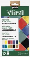 Zestaw farb do szkła Pebeo Vitrail Explorer 12x20ml witrażowe transparent