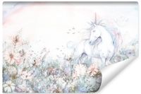 Fototapeta Dla Dzieci JEDNOROŻEC Styl Boho Akwarele Kwiaty 270cm x 180cm