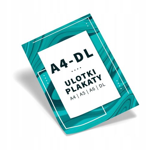 Ulotki DL -150szt A4 -50szt A5 -100szt A6 -200szt Ulotka 200gram Glossy na Arena.pl