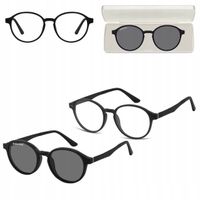 2w1 Okulary Korekcyjne Zerówki z NAKŁADKĄ PRZECIWSŁONECZNĄ z Polaryzacją