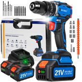 WIERTARKO WKRĘTARKA AKUMULATOROWA BEZSZCZOTKOWA UDAROWA 2 BATERIE