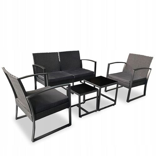 Zestaw mebli ogrodowych RODOS 5 elementów kanapa 2 fotele 2 stoliki na Arena.pl