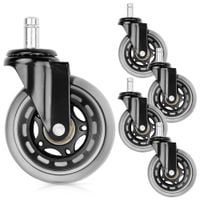 5x Kółka do Fotela Kauczukowe Gumowe Silikonowe Obrotowe Fotel Biurowy 11mm