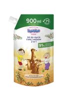 BAMBINO Dzieciaki Żel do mycia ciała i włosów 2w1 Surykatki Refill 900 ml