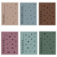 Komplet 6 szt Brulion tematyczny A5 zeszyty przedmiotowy TWARDA OKŁ zestaw