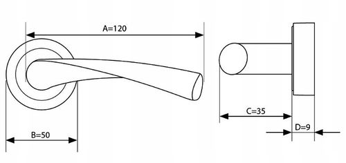 Klamka drzwiowa PRESTO okrągły szyld srebrna nikie na Arena.pl