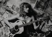 Plakat 42x29,7cm Młoda Gitarzystka